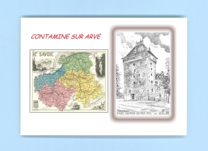 Cartes Postales impression Noir avec dpartement sur la ville de CONTAMINE SUR ARVE Titre : chateau de villy
