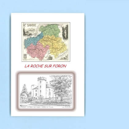 Cartes Postales impression Noir avec dpartement sur la ville de LA ROCHE SUR FORON Titre : chateau de l echelle