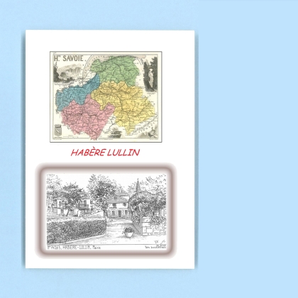 Cartes Postales impression Noir avec dpartement sur la ville de HABERE LULLIN Titre : mairie