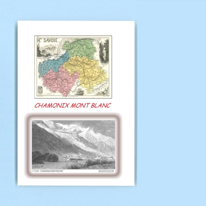 Cartes Postales impression Noir avec dpartement sur la ville de CHAMONIX MONT BLANC Titre : vue