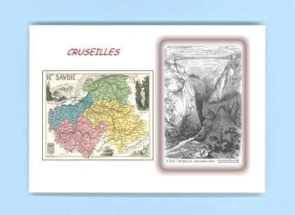 Cartes Postales impression Noir avec dpartement sur la ville de CRUSEILLES Titre : pont charlesalbert
