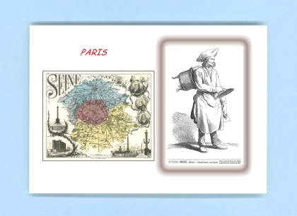 Cartes Postales impression Noir avec dpartement sur la ville de PARIS Titre : metierschaudronnier auvergnat