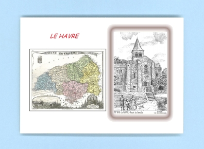 Cartes Postales impression Noir avec dpartement sur la ville de LE HAVRE Titre : prieure de graville