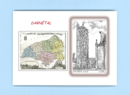 Cartes Postales impression Noir avec dpartement sur la ville de DARNETAL Titre : tour henri IV