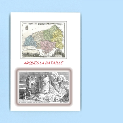 Cartes Postales impression Noir avec dpartement sur la ville de ARQUES LA BATAILLE Titre : ruines du chateau