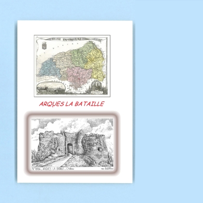 Cartes Postales impression Noir avec dpartement sur la ville de ARQUES LA BATAILLE Titre : chateau