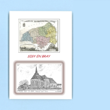 Cartes Postales impression Noir avec dpartement sur la ville de SIGY EN BRAY Titre : abbaye st martin