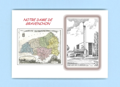 Cartes Postales impression Noir avec dpartement sur la ville de NOTRE DAME DE GRAVENCHON Titre : eglise st georges