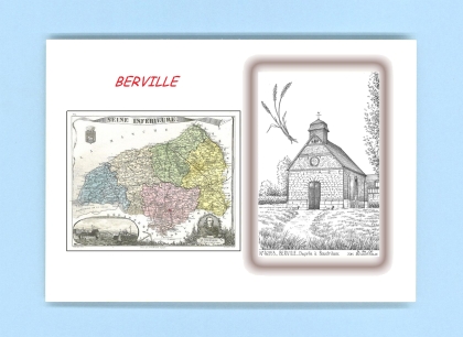 Cartes Postales impression Noir avec dpartement sur la ville de BERVILLE Titre : chapelle a baudribosc