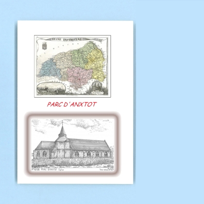 Cartes Postales impression Noir avec dpartement sur la ville de PARC D ANXTOT Titre : eglise