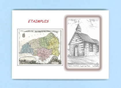 Cartes Postales impression Noir avec dpartement sur la ville de ETAIMPUIS Titre : chapelle st martin