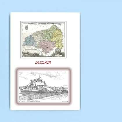 Cartes Postales impression Noir avec dpartement sur la ville de DUCLAIR Titre : le bac