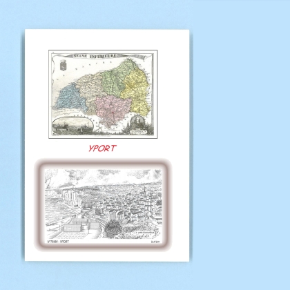 Cartes Postales impression Noir avec dpartement sur la ville de YPORT Titre : vue