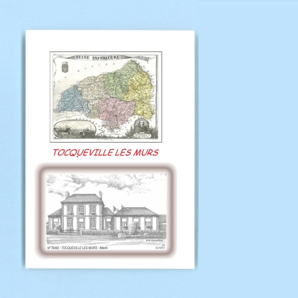 Cartes Postales impression Noir avec dpartement sur la ville de TOCQUEVILLE LES MURS Titre : mairie