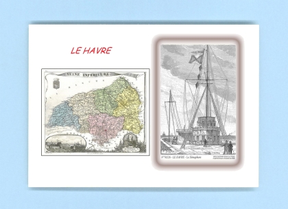 Cartes Postales impression Noir avec dpartement sur la ville de LE HAVRE Titre : le semaphore