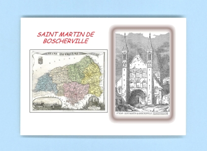 Cartes Postales impression Noir avec dpartement sur la ville de ST MARTIN DE BOSCHERVILLE Titre : vue