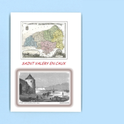 Cartes Postales impression Noir avec dpartement sur la ville de ST VALERY EN CAUX Titre : havre