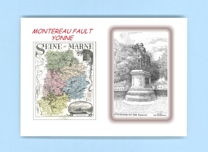 Cartes Postales impression Noir avec dpartement sur la ville de MONTEREAU FAULT YONNE Titre : napoleon 1er