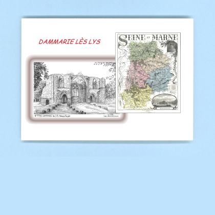 Cartes Postales impression Noir avec dpartement sur la ville de DAMMARIE LES LYS Titre : abbaye royale
