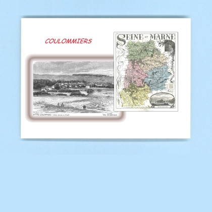 Cartes Postales impression Noir avec dpartement sur la ville de COULOMMIERS Titre : vue