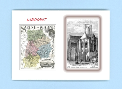 Cartes Postales impression Noir avec dpartement sur la ville de LARCHANT Titre : abbaye