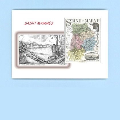 Cartes Postales impression Noir avec dpartement sur la ville de ST MAMMES Titre : vieille ecluse
