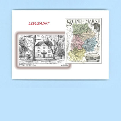 Cartes Postales impression Noir avec dpartement sur la ville de LIEUSAINT Titre : mairie