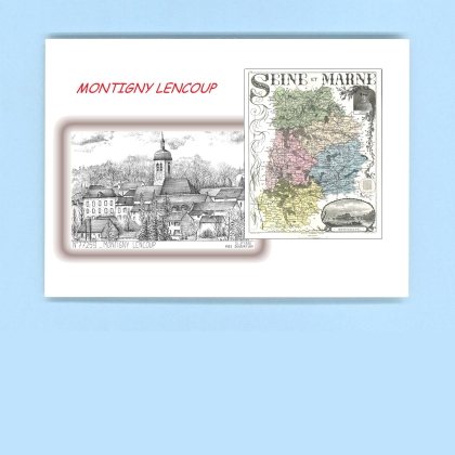 Cartes Postales impression Noir avec dpartement sur la ville de MONTIGNY LENCOUP Titre : vue