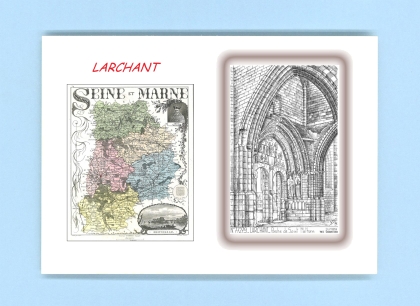 Cartes Postales impression Noir avec dpartement sur la ville de LARCHANT Titre : porche de st mathurin