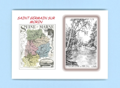 Cartes Postales impression Noir avec dpartement sur la ville de ST GERMAIN SUR MORIN Titre : quais du morin
