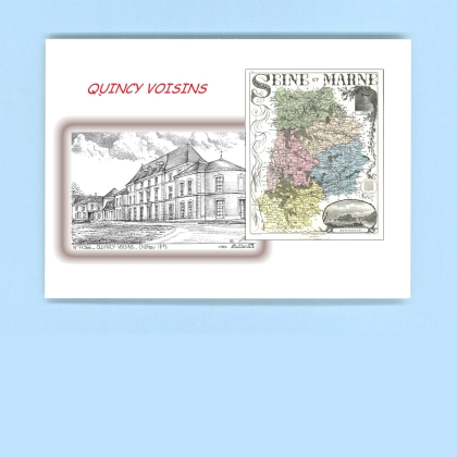 Cartes Postales impression Noir avec dpartement sur la ville de QUINCY VOISINS Titre : chateau 18e s