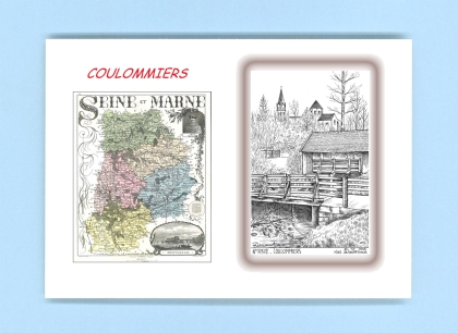 Cartes Postales impression Noir avec dpartement sur la ville de COULOMMIERS Titre : vue