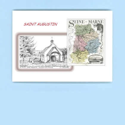 Cartes Postales impression Noir avec dpartement sur la ville de ST AUGUSTIN Titre : chapelle ste aubierge