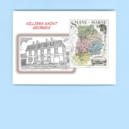 Cartes Postales impression Noir avec dpartement sur la ville de VILLIERS ST GEORGES Titre : mairie