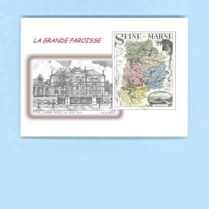 Cartes Postales impression Noir avec dpartement sur la ville de LA GRANDE PAROISSE Titre : ecole achille pierre