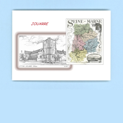 Cartes Postales impression Noir avec dpartement sur la ville de JOUARRE Titre : abbaye