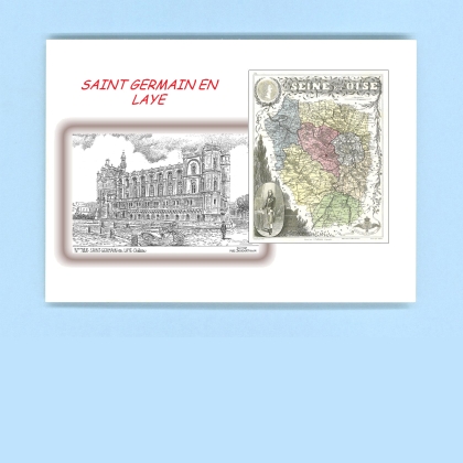 Cartes Postales impression Noir avec dpartement sur la ville de ST GERMAIN EN LAYE Titre : chateau