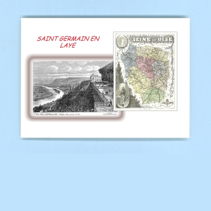 Cartes Postales impression Noir avec dpartement sur la ville de ST GERMAIN EN LAYE Titre : terrasse