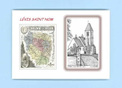 Cartes Postales impression Noir avec dpartement sur la ville de LEVIS ST NOM Titre : eglise