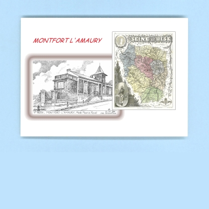 Cartes Postales impression Noir avec dpartement sur la ville de MONTFORT L AMAURY Titre : musee maurice ravel