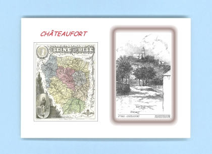 Cartes Postales impression Noir avec dpartement sur la ville de CHATEAUFORT Titre : vue