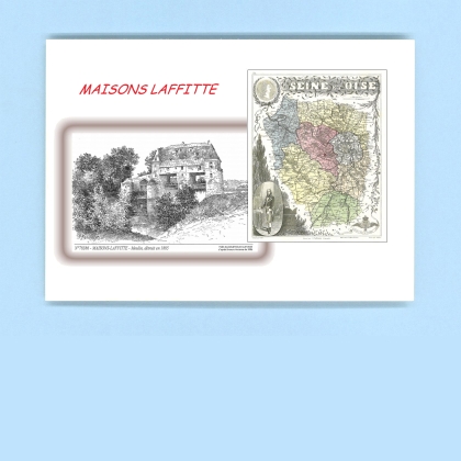 Cartes Postales impression Noir avec dpartement sur la ville de MAISONS LAFFITTE Titre : moulin, detruit en 1885