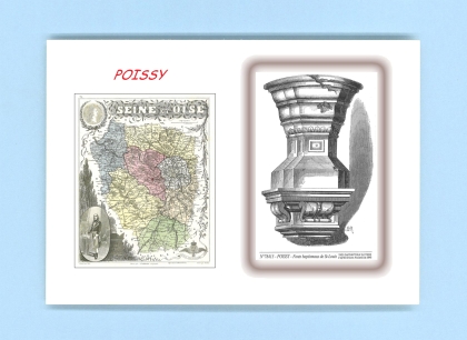 Cartes Postales impression Noir avec dpartement sur la ville de POISSY Titre : fonts baptismaux de st louis