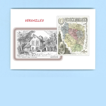 Cartes Postales impression Noir avec dpartement sur la ville de VERSAILLES Titre : chateau, le petit trianon