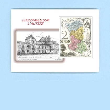 Cartes Postales impression Noir avec dpartement sur la ville de COULONGES SUR L AUTIZE Titre : chateau