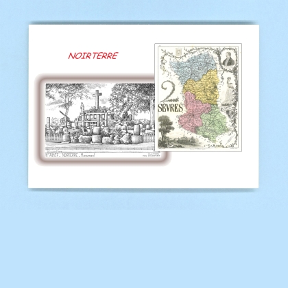 Cartes Postales impression Noir avec dpartement sur la ville de NOIRTERRE Titre : monument