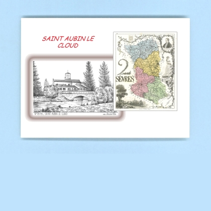 Cartes Postales impression Noir avec dpartement sur la ville de ST AUBIN LE CLOUD Titre : vue