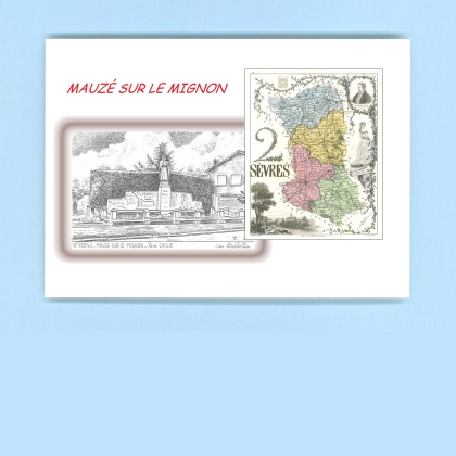 Cartes Postales impression Noir avec dpartement sur la ville de MAUZE SUR LE MIGNON Titre : rene caillie