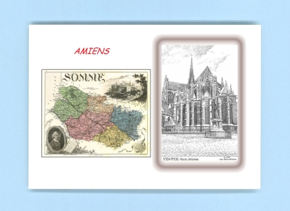 Cartes Postales impression Noir avec dpartement sur la ville de AMIENS Titre : abside cathedrale