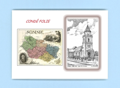 Cartes Postales impression Noir avec dpartement sur la ville de CONDE FOLIE Titre : eglise de la visitation